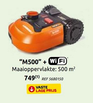 Promotions Worx m500 + wifi maaioppervlakte: 500 m2 - Worx - Valide de 03/06/2020 à 15/06/2020 chez BricoPlanit