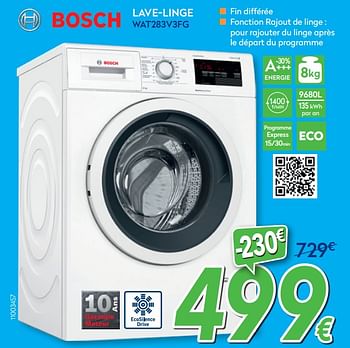 Promotions Bosch lave-linge wat283v3fg - Bosch - Valide de 27/05/2020 à 30/06/2020 chez Krefel