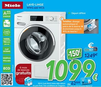 Promoties Miele lave-linge wwg 660 wcs - Miele - Geldig van 27/05/2020 tot 30/06/2020 bij Krefel