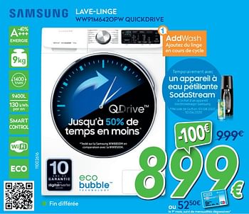 Promoties Samsung lave-linge ww91m642opw quickdrive - Samsung - Geldig van 27/05/2020 tot 30/06/2020 bij Krefel