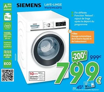 Promoties Siemens lave-linge wm16w642fg - Siemens - Geldig van 27/05/2020 tot 30/06/2020 bij Krefel