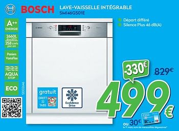 Promotions Bosch lave-vaisselle intégrable smi46gs01e - Bosch - Valide de 27/05/2020 à 30/06/2020 chez Krefel