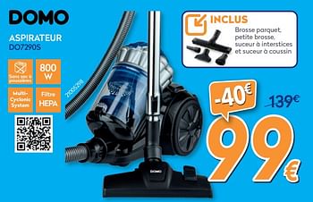 Promotions Domo elektro aspirateur do7290s - Domo elektro - Valide de 27/05/2020 à 30/06/2020 chez Krefel