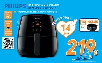 Promotions Philips friteuse à air chaud airfryer xl hd9263-90 - Philips - Valide de 27/05/2020 à 30/06/2020 chez Krefel
