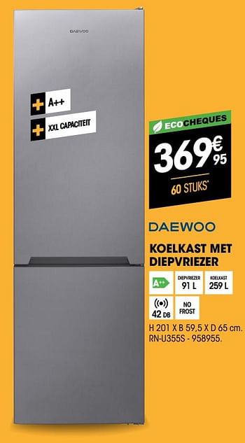 Promoties Daewoo koelkast met diepvriezer rn-u355s - Daewoo - Geldig van 27/05/2020 tot 13/06/2020 bij Electro Depot