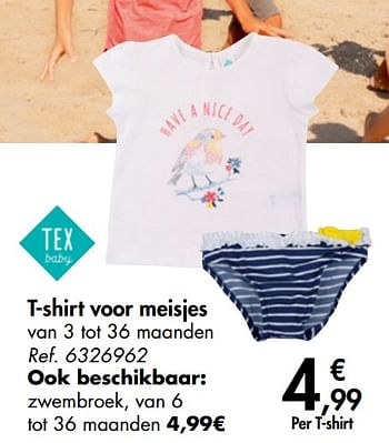 Promoties T-shirt voor meisjes - Tex Baby - Geldig van 27/05/2020 tot 08/06/2020 bij Carrefour