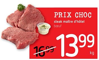 Promotions Steak maître d`hôtel boeuf - Produit Maison - Spar Retail - Valide de 04/06/2020 à 17/06/2020 chez Spar (Colruytgroup)