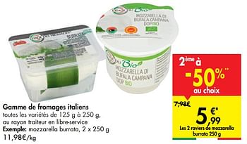 Promotions Gamme de fromages italiens - Produit maison - Carrefour  - Valide de 27/05/2020 à 02/06/2020 chez Carrefour
