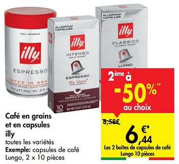Promotions Café en grains et en capsules illy capsules de café lungo - Illy - Valide de 27/05/2020 à 08/06/2020 chez Carrefour
