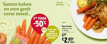 Promoties Biowortelen - Huismerk - Delhaize - Geldig van 28/05/2020 tot 03/06/2020 bij Delhaize