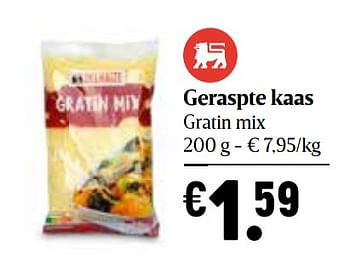 Promoties Geraspte kaas gratin mix - Huismerk - Delhaize - Geldig van 28/05/2020 tot 03/06/2020 bij Delhaize