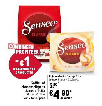Promoties Koffie- of chocomelkpads senseo of milka - Douwe Egberts - Geldig van 28/05/2020 tot 03/06/2020 bij Delhaize