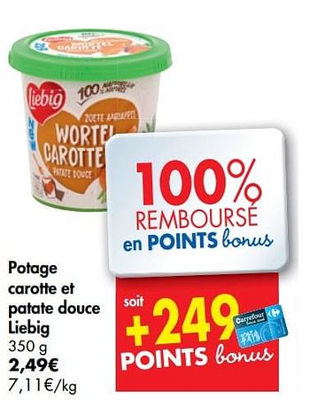 Promotions Potage carotte et patate douce liebig - Liebig - Valide de 27/05/2020 à 02/06/2020 chez Carrefour