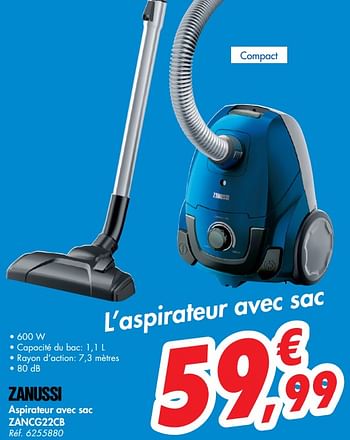 Promotions Zanussi aspirateur avec sac zancg22cb - Zanussi - Valide de 27/05/2020 à 02/06/2020 chez Carrefour