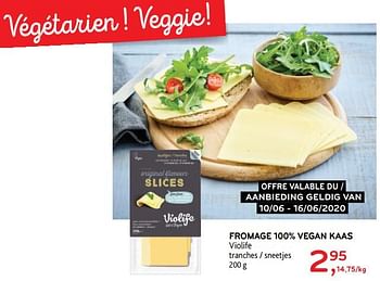 Promotions Fromage 100% vegan kaas - Produit maison - Alvo - Valide de 10/06/2020 à 16/06/2020 chez Alvo