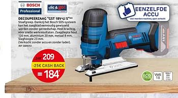 Promotions Bosch decoupeerzaag gst 18v-li s - Bosch - Valide de 03/06/2020 à 15/06/2020 chez BricoPlanit