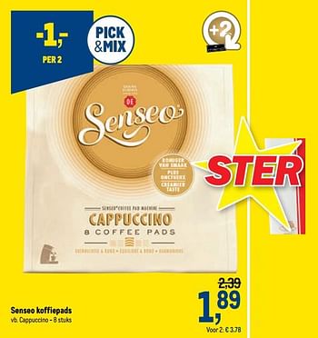 Promotions Senseo koffiepads cappuccino - Douwe Egberts - Valide de 03/06/2020 à 16/06/2020 chez Makro