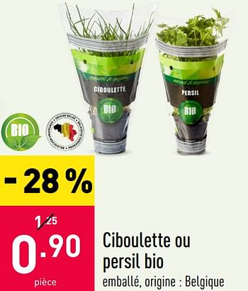 Promoties Ciboulette ou persil bio - Huismerk - Aldi - Geldig van 02/06/2020 tot 06/06/2020 bij Aldi