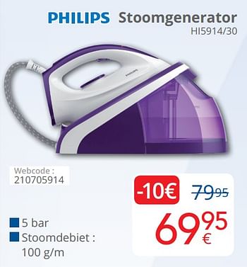 Promoties Philips stoomgenerator hi5914-30 - Philips - Geldig van 01/06/2020 tot 30/06/2020 bij Eldi