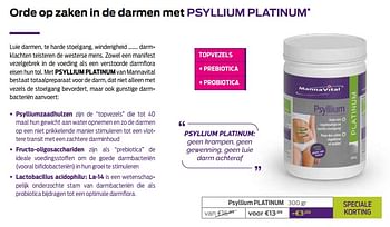 Promoties Psyllium platinum - Mannavital - Geldig van 01/06/2020 tot 30/06/2020 bij Mannavita