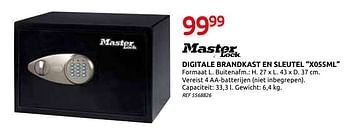 Promoties Digitale brandkast en sleutel x055ml - Master Lock - Geldig van 03/06/2020 tot 15/06/2020 bij BricoPlanit