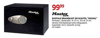 Promotions Digitale brandkast en sleutel x055ml - Master Lock - Valide de 03/06/2020 à 15/06/2020 chez BricoPlanit