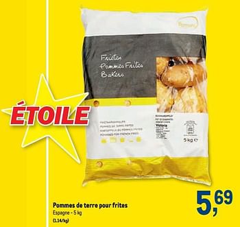 Promotions Pommes de terre pour frites - Produit maison - Makro - Valide de 03/06/2020 à 16/06/2020 chez Makro