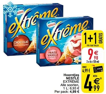 Promoties Hoorntjes nestlé extrême - Nestlé - Geldig van 02/06/2020 tot 08/06/2020 bij Cora