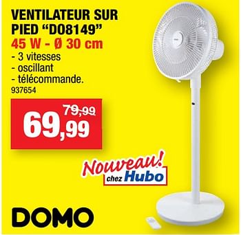 Promotions Domo elektro ventilateur sur pied do8149 - Domo elektro - Valide de 27/05/2020 à 07/06/2020 chez Hubo