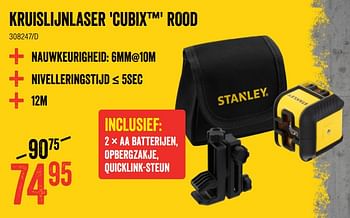 Promoties Kruislijnlaser cubix rood - Stanley - Geldig van 28/05/2020 tot 21/06/2020 bij HandyHome