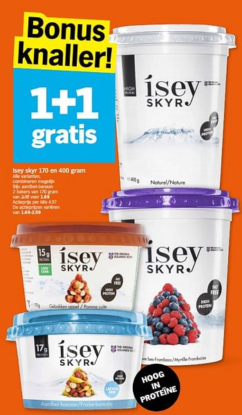 Promoties Isey skyr aardbei-banaan - Isey Skyr - Geldig van 02/06/2020 tot 07/06/2020 bij Albert Heijn