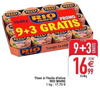 Promotions Thon à l`huile d`olive rio mare - Rio Mare - Valide de 02/06/2020 à 08/06/2020 chez Cora