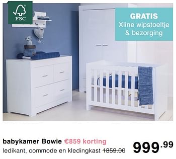 Promoties Babykamer bowie - Huismerk - Baby & Tiener Megastore - Geldig van 31/05/2020 tot 06/06/2020 bij Baby & Tiener Megastore