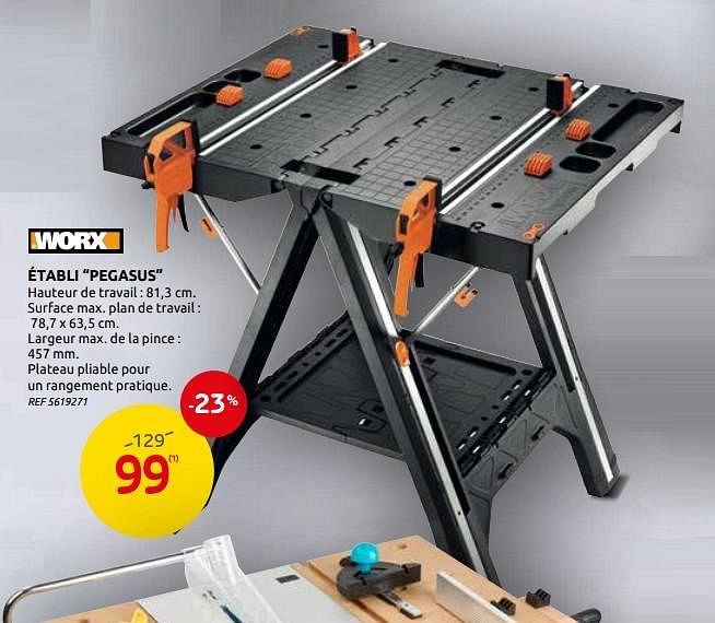 Worx tabli pegasus worx En promotion chez BricoPlanit