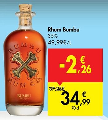 Promo Rhum bumbu original chez Auchan