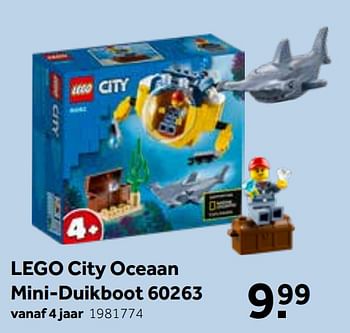 Promoties Lego city oceaan mini-duikboot 60263 - Lego - Geldig van 30/05/2020 tot 14/06/2020 bij Intertoys