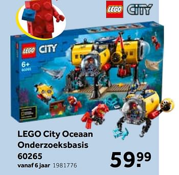 Promoties Lego city oceaan onderzoeksbasis 60265 - Lego - Geldig van 30/05/2020 tot 14/06/2020 bij Intertoys