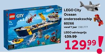 Promoties Lego city oceaan onderzoeksschip 60266 - Lego - Geldig van 30/05/2020 tot 14/06/2020 bij Intertoys