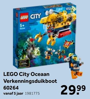 Promoties Lego city oceaan verkenningsduikboot 60264 - Lego - Geldig van 30/05/2020 tot 14/06/2020 bij Intertoys
