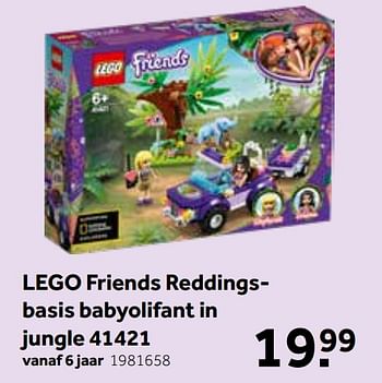 Promoties Lego friends reddingsbasis babyolifant in jungle 41421 - Lego - Geldig van 30/05/2020 tot 14/06/2020 bij Intertoys