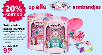 Promoties Twisty petz - babies four pack - Twisty Petz - Geldig van 30/05/2020 tot 14/06/2020 bij Intertoys