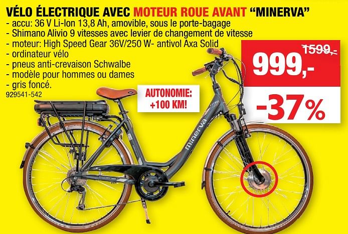 Minerva V lo lectrique avec moteur roue avant minerva En