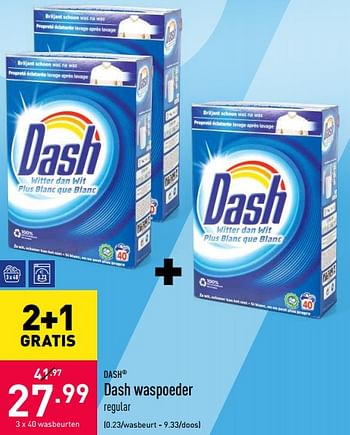 verf Merchandiser Bewijzen Dash Dash waspoeder - Promotie bij Aldi