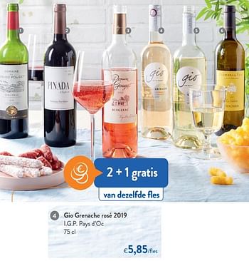 Promotions Gio grenache rosé 2019 i.g.p. pays d`oc - Vins rosé - Valide de 03/06/2020 à 15/06/2020 chez OKay