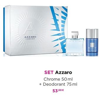 Promoties Set azzaro chrome + deodorant - Azzaro - Geldig van 01/06/2020 tot 14/06/2020 bij ICI PARIS XL