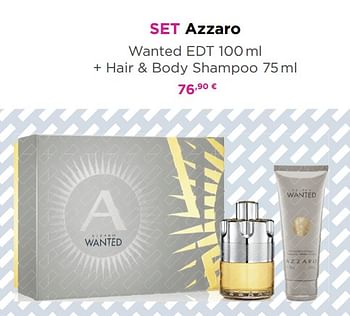 Promoties Set azzaro wanted edt + hair + body shampoo - Azzaro - Geldig van 01/06/2020 tot 14/06/2020 bij ICI PARIS XL