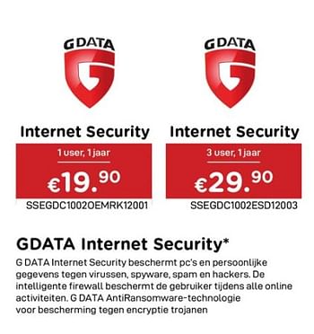 Promotions Gdata internet security - G Data - Valide de 30/05/2020 à 30/06/2020 chez Compudeals