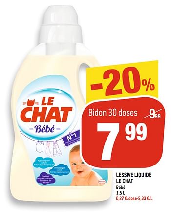 Promotion Match Lessive Liquide Le Chat Bebe Le Chat Menage Valide Jusqua 4 Promobutler