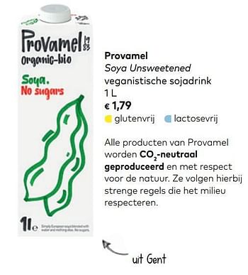 Promoties Provamel soya unsweetened veganistische sojadrink - Provamel - Geldig van 03/06/2020 tot 30/06/2020 bij Bioplanet