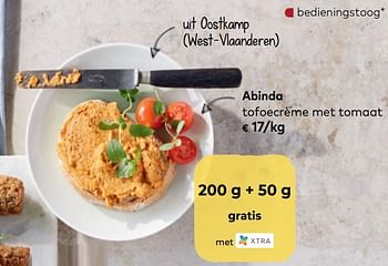 Promoties Abinda tofoecrème met tomaat - Abinda - Geldig van 03/06/2020 tot 30/06/2020 bij Bioplanet
